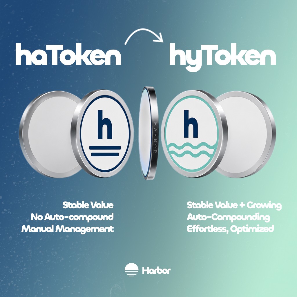 Harbor haToken versus hyToken: stable value and manual management compared with stable value plus growth, auto-compounding, and effortless optimization
